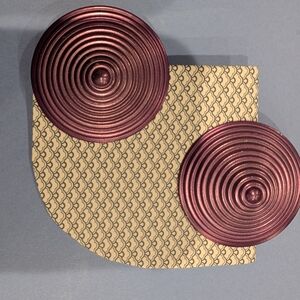 Vintage Style Purple Spiral Metal Clip On Earrings